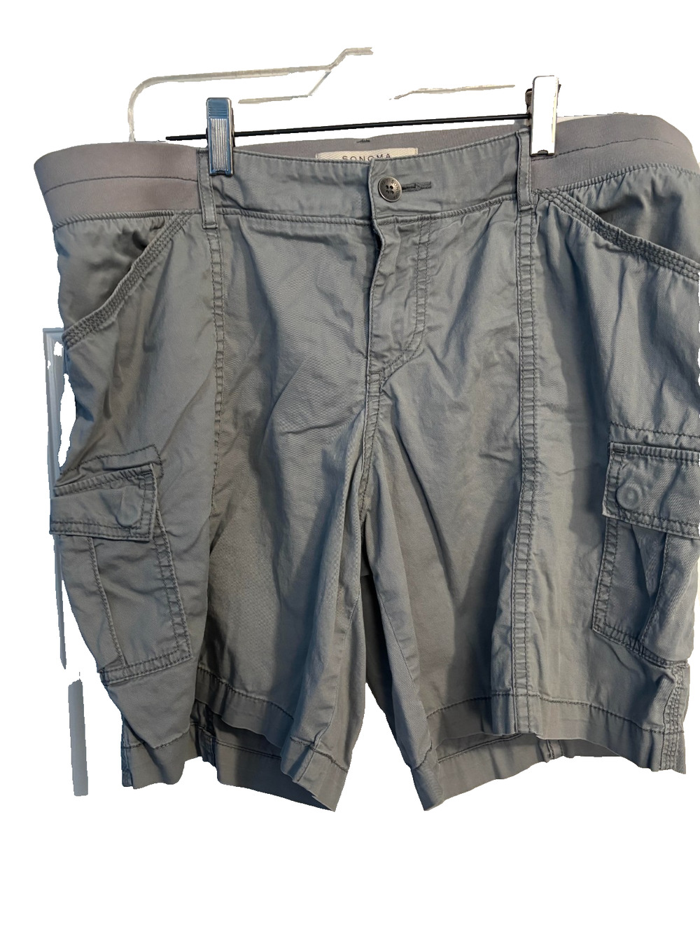 Sonoma Goods For Life Women's 14P Gray Mid Rise Bermuda Cargo Shorts Petite 14